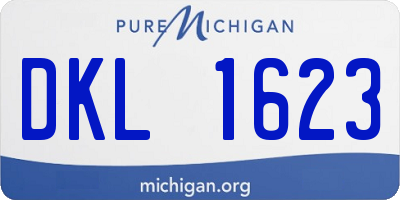 MI license plate DKL1623
