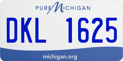 MI license plate DKL1625