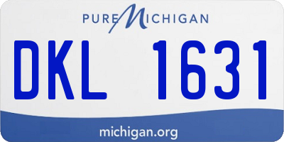 MI license plate DKL1631