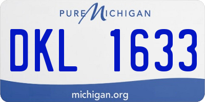MI license plate DKL1633