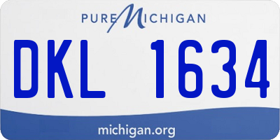 MI license plate DKL1634
