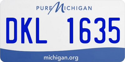 MI license plate DKL1635