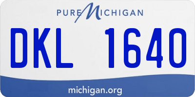 MI license plate DKL1640