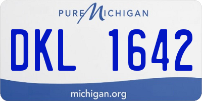 MI license plate DKL1642