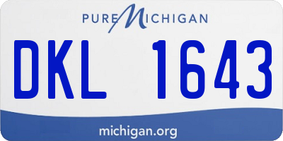 MI license plate DKL1643