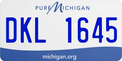 MI license plate DKL1645