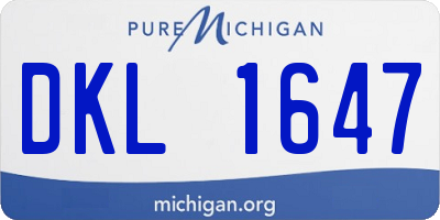 MI license plate DKL1647