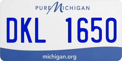 MI license plate DKL1650