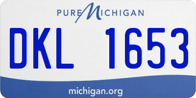 MI license plate DKL1653
