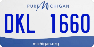 MI license plate DKL1660