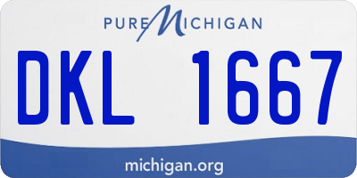 MI license plate DKL1667