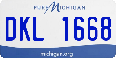 MI license plate DKL1668