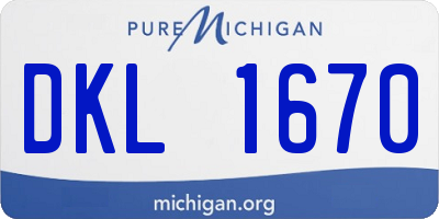 MI license plate DKL1670