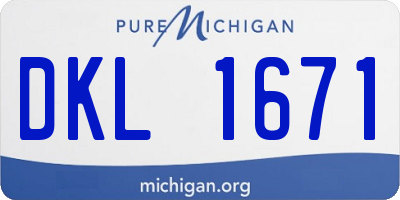 MI license plate DKL1671