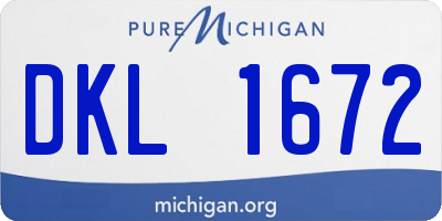 MI license plate DKL1672
