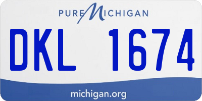 MI license plate DKL1674