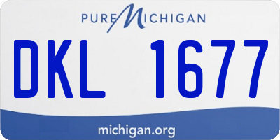 MI license plate DKL1677