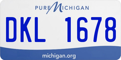 MI license plate DKL1678