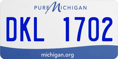 MI license plate DKL1702