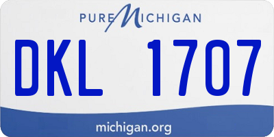 MI license plate DKL1707