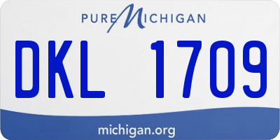 MI license plate DKL1709
