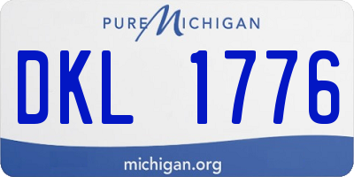 MI license plate DKL1776