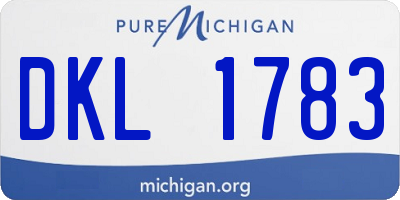 MI license plate DKL1783
