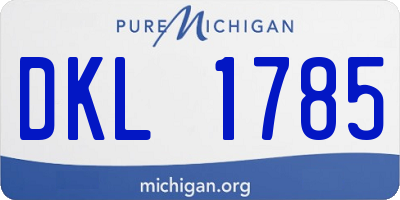 MI license plate DKL1785