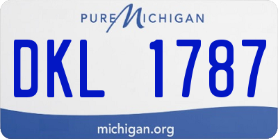 MI license plate DKL1787