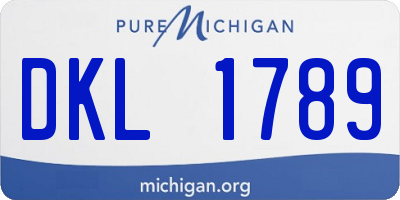 MI license plate DKL1789