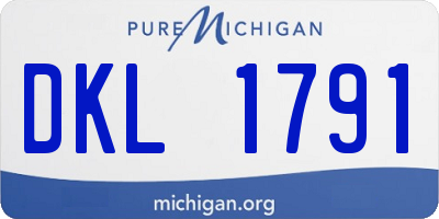 MI license plate DKL1791