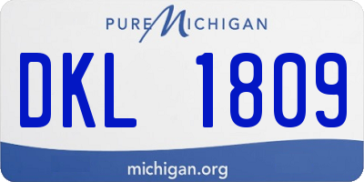 MI license plate DKL1809