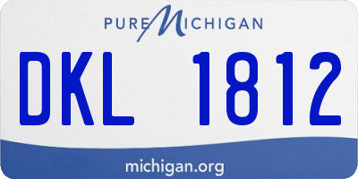 MI license plate DKL1812