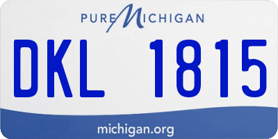 MI license plate DKL1815