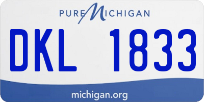 MI license plate DKL1833