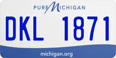 MI license plate DKL1871