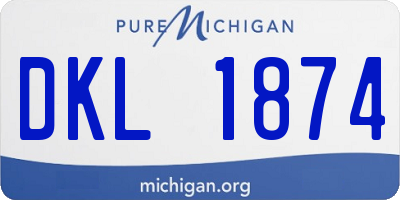 MI license plate DKL1874