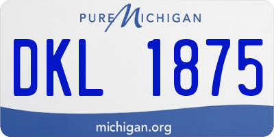 MI license plate DKL1875