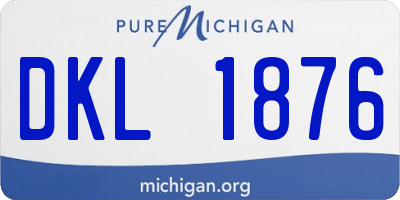 MI license plate DKL1876