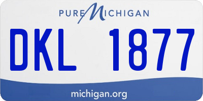 MI license plate DKL1877