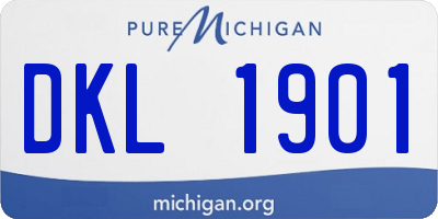 MI license plate DKL1901