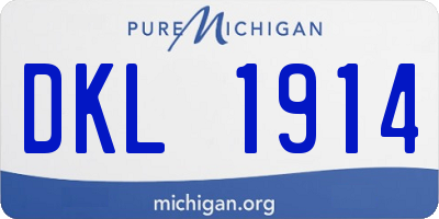 MI license plate DKL1914
