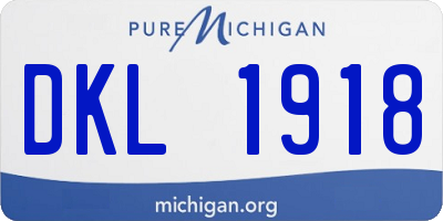 MI license plate DKL1918