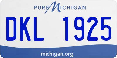 MI license plate DKL1925