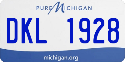 MI license plate DKL1928