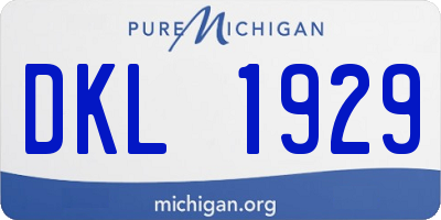 MI license plate DKL1929