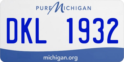 MI license plate DKL1932
