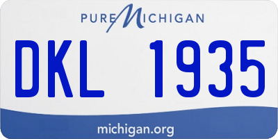 MI license plate DKL1935