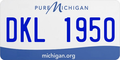 MI license plate DKL1950