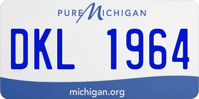 MI license plate DKL1964